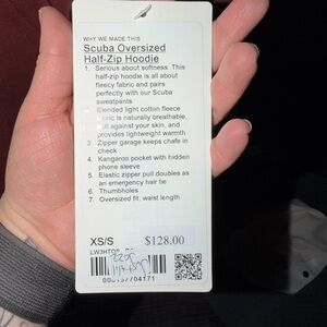 Lululemon NWT Scuba Oversized Half-Zip Hoodie
